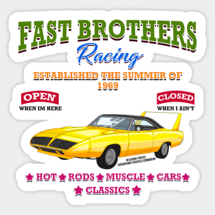 Fast Brothers Racing Muscle Car Hot Rod Racing Novelty Gift Sticker